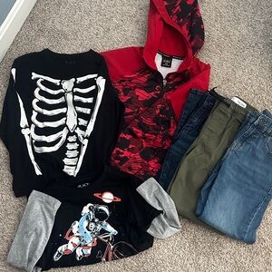 Boys size 8 bundle jeans pants long sleeve shirts hoodie